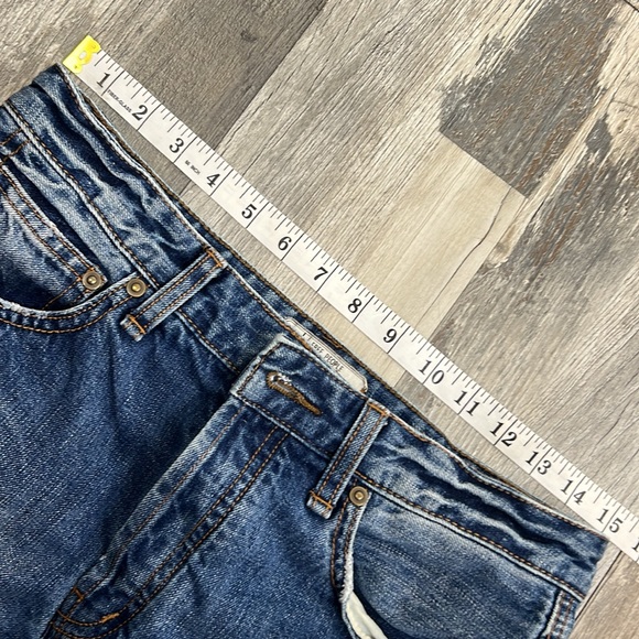 Free People blue Jean shorts size W27 5 button Denim cut off FP 11” rise - Picture 9 of 11